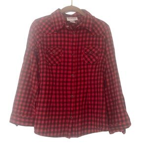 NorthStyle Women’s Flannel Buffalo Check Western Long Sleeve Top Sz Medium